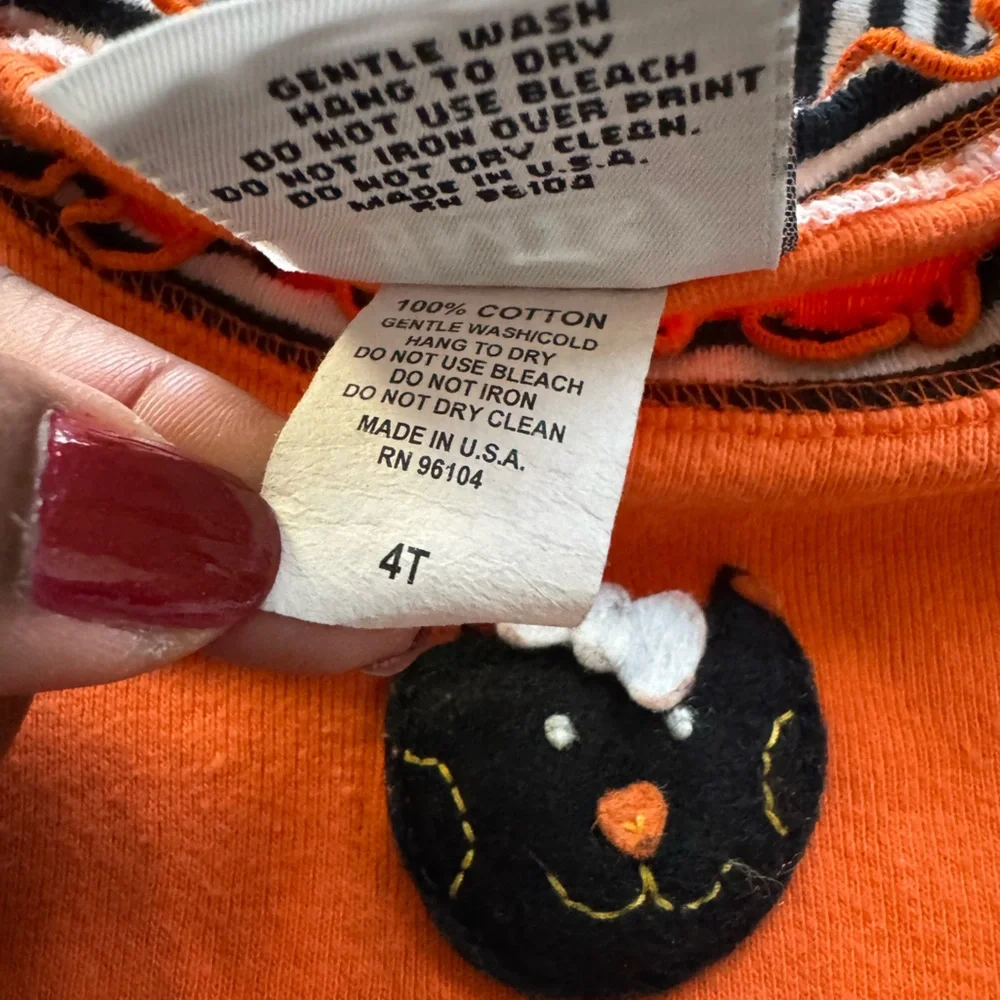 Miss Tee V-Us Orange and Black Striped Polka Dot‎ Outfit